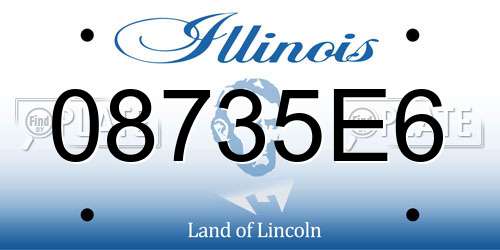 08735E6 Illinois License Plate