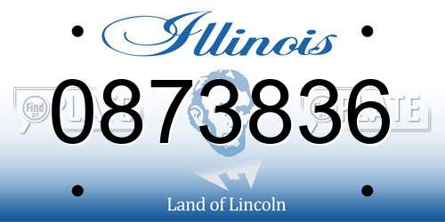 0873836 Illinois License Plate