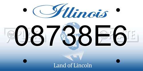 08738E6 Illinois License Plate
