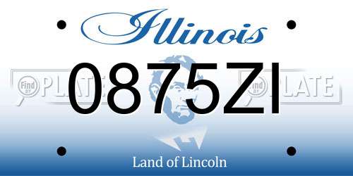 0875ZI Illinois License Plate