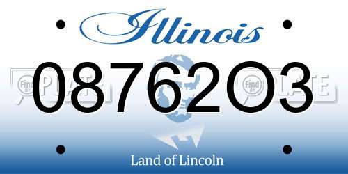 08762O3 Illinois License Plate