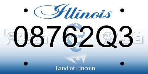 08762Q3 Illinois License Plate