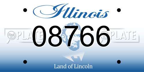 08766 Illinois License Plate