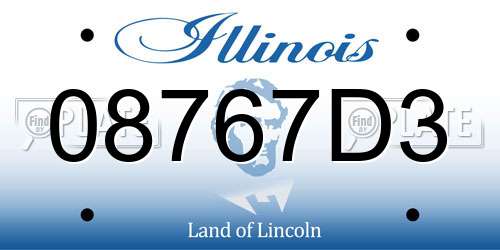 08767D3 Illinois License Plate
