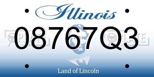08767Q3 Illinois License Plate