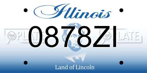 0878ZI Illinois License Plate