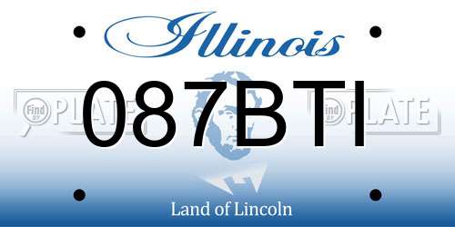 087BTI Illinois License Plate