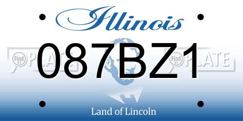 087BZ1 Illinois License Plate