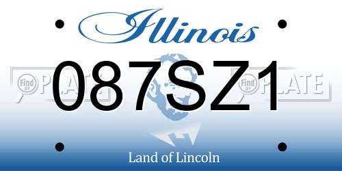 087SZ1 Illinois License Plate