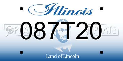 087T20 Illinois License Plate