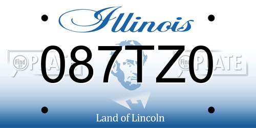 087TZ0 Illinois License Plate