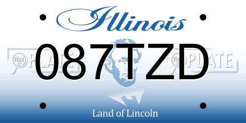 087TZD Illinois License Plate