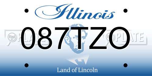 087TZO Illinois License Plate