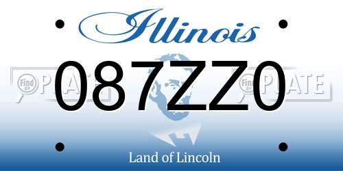 087ZZ0 Illinois License Plate