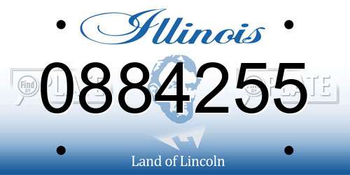 0884255 Illinois License Plate