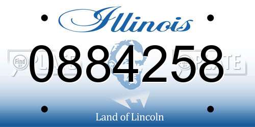 0884258 Illinois License Plate
