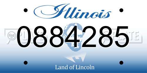 0884285 Illinois License Plate