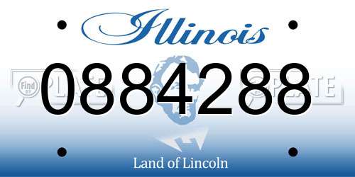 0884288 Illinois License Plate