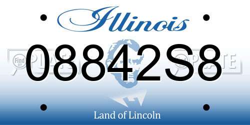 08842S8 Illinois License Plate