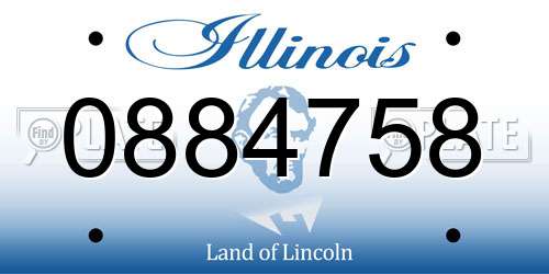 0884758 Illinois License Plate
