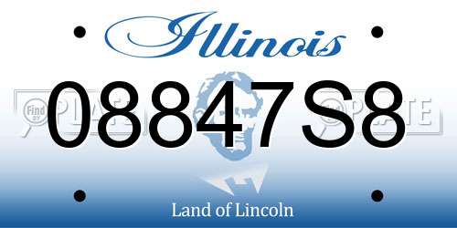 08847S8 Illinois License Plate
