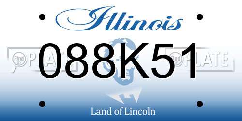 088K51 Illinois License Plate