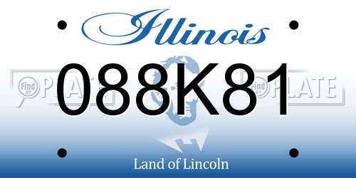 088K81 Illinois License Plate