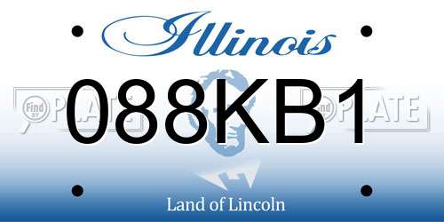 088KB1 Illinois License Plate