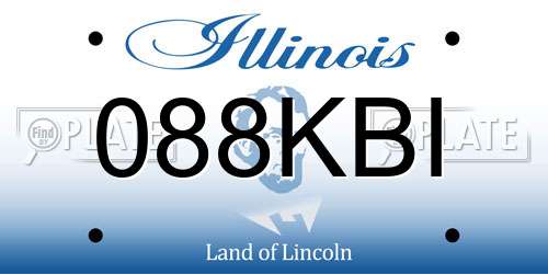 088KBI Illinois License Plate