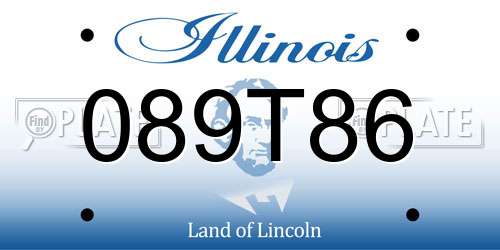 089T86 Illinois License Plate