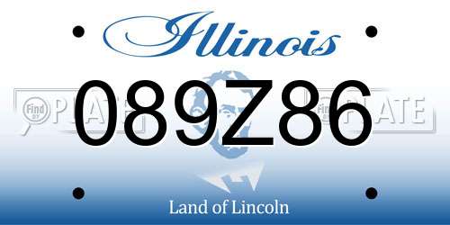 089Z86 Illinois License Plate