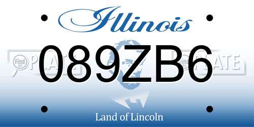 089ZB6 Illinois License Plate