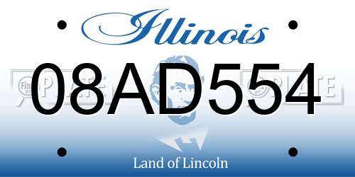08AD554 Illinois License Plate