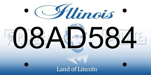 08AD584 Illinois License Plate