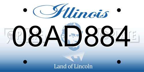 08AD884 Illinois License Plate