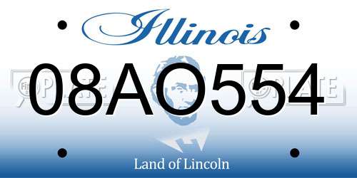 08AO554 Illinois License Plate