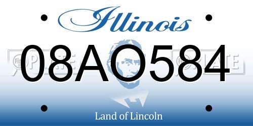 08AO584 Illinois License Plate