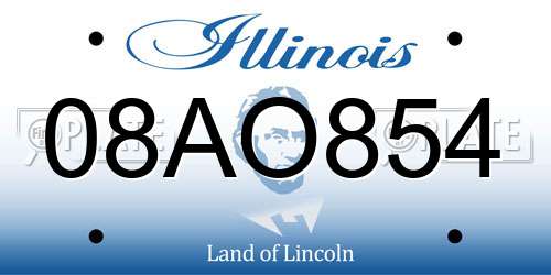 08AO854 Illinois License Plate