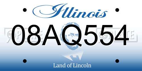 08AQ554 Illinois License Plate