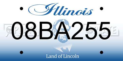 08BA255 Illinois License Plate