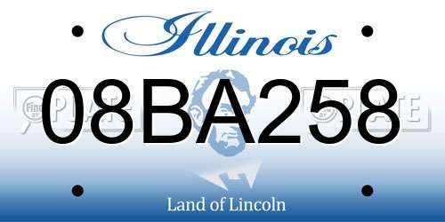 08BA258 Illinois License Plate