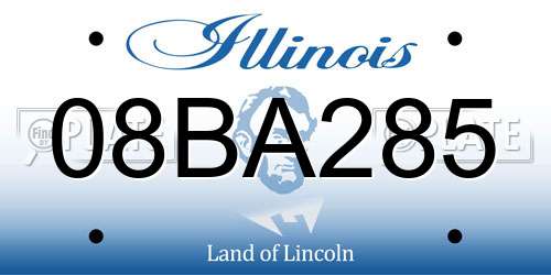 08BA285 Illinois License Plate