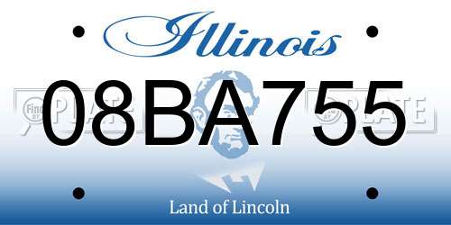 08BA755 Illinois License Plate