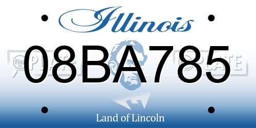 08BA785 Illinois License Plate