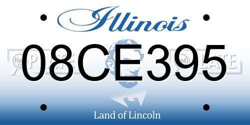 08CE395 Illinois License Plate