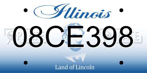 08CE398 Illinois License Plate