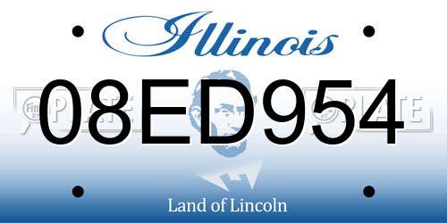 08ED954 Illinois License Plate