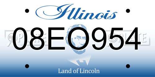 08EO954 Illinois License Plate