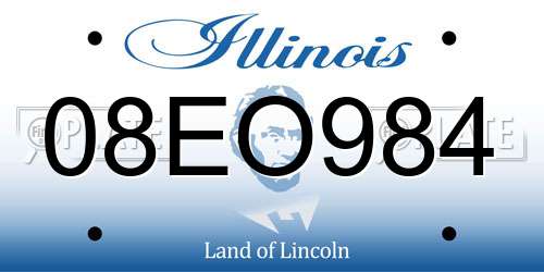 08EO984 Illinois License Plate
