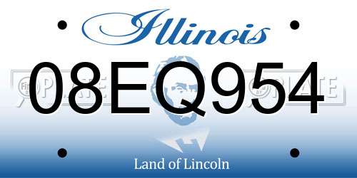 08EQ954 Illinois License Plate